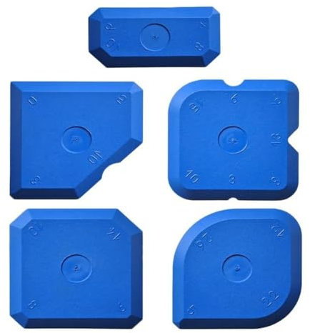 OUDQFCJ Lot de 5 Lissoirs à Joints, Lisseur Joint Silicone, Spatule Joint Silicone, Raclette Silicone, Kit, Ensemble d'Outils de Calfeutrage Silicone, Pour Embellir et Enlever les Joints de Carrelage