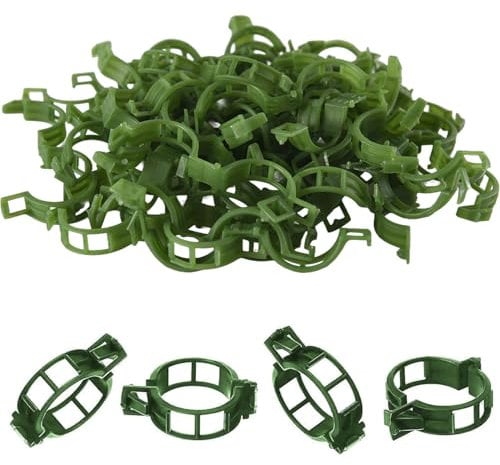 50 Pcs Plant Clips, Garden Plant Support Clips Vine Clips Flower Stem Clips,Plastic Trellis Clips,Plant Clips for Climbing Plants,for Fixing Cucumbers Tomato Cage(Green)