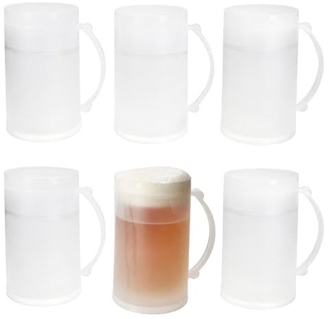 MamboCat ToGo - Set di 6 boccali da birra in plastica, 0,4 l, con manico, per campeggio, attività all'aperto, picnic, idea regalo