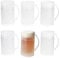 MamboCat ToGo - Lot de 6 chopes à bière en plastique de 0,4 l - Pichet rafraîchissant à double paroi avec anse - Pour camping, extérieur, pique-nique - Idée cadeau