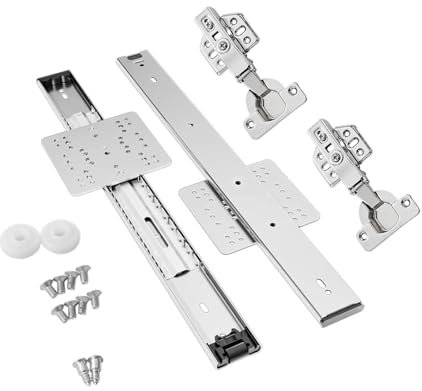 Rails de porte invisibles pliables lisses et silencieux, mécanisme coulissant pour armoires de cuisine et salon