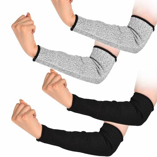 2 Paar Schnittfeste Ärmel, 31cm Schnittfeste Armschützer Sleeves | Unterarmschutz Arm Armschoner Sleeves für Frauen Männer Kochen Gartenarbeit