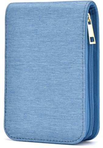 Lanxivi Federmäppchen für 12 Füllfederhalter, Tintenrolleretui, blau, wasserdichte Canvas-Stifthalter, Organizer-Tasche