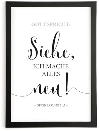 Aus Gnade Poster Jahreslosung 2026 Lettering s/w · Bibelvers Deutsch · ohne Bilderrahmen (A4)
