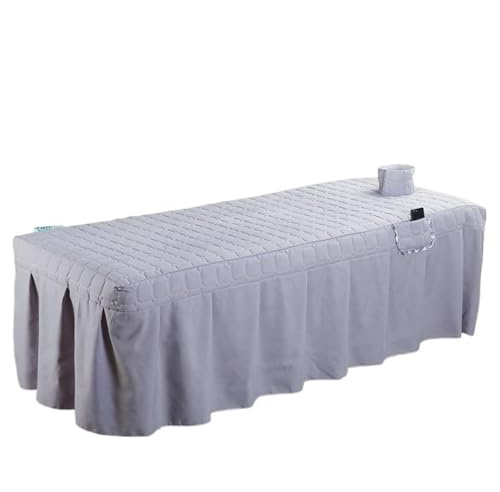 DYYEUAVT Drap de lit salon beauté 5 pièces Jupe brève Couvre-lit avec trou Couverture massage corporel(Gray,190cm x 70cm)