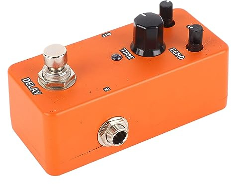 Generic E-Gitarre Mini Modulationsverstärker Simulationspedal für Heavy Metal, Hard Rock Soundeffekt Tragbares Metallmaterial (Orange Verzögerung)
