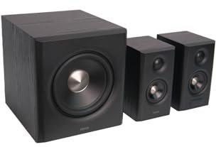 Edifier S355DB 2.1 Hi‑Res Lautsprechersystem – 150W RMS, 5.8GHz Wireless Subwoofer, HDMI eARC, LDAC Bluetooth 6.0, USB‑C, Optisch, Coaxial, Tri‑Amp DSP, Premium Design (Schwarz)