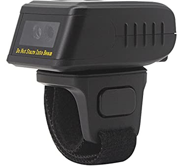 Dioche Drahtloser Barcode-Scanner Drahtloser Finger-Barcode-Scanner 1D/2D-QR-Code Tragbarer Ringleser für -PC, Bibliothek, Supermarkt, Lager, Langlebiger