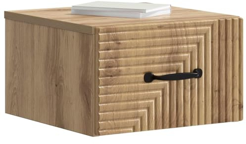 vidaXL Wandmontierter Nachttisch Artisan-Eiche 34,5 x 33 x 20 cm, Minimalistischer Nachttisch, viel Stauraum, modernes Design, Schlafzimmer-Organizer, Elegante Deko-Tisch