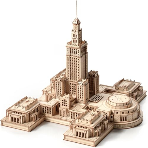 Little Story 3D Holzpuzzle Kulturpalast Architekturmodell zum Selbstbauen - kreatives Bastelset für Kinder ab 14 Jahren - Holzbausatz als Geschenk für Jugendliche und Erwachsene