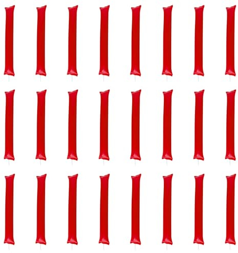 Hopzab Lot de 24 bâtons gonflables réutilisables pour fêtes et événements sportifs, bâtons gonflables en plastique épais pour célébrations et jeux, fournitures festives