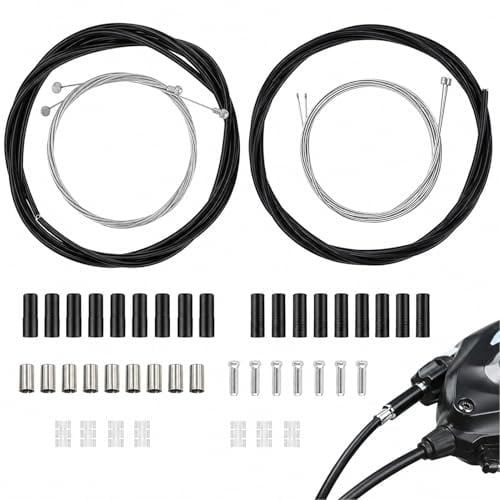 HuiLanYouSheng Fahrrad Bremszug- und Schaltzug-Set mit Bowdenzügen | Enthält Innenzüge, Endkappen und O-Ringe für MTB, Rennrad und E-Bike; Länge und Kompatibilität prüfen.