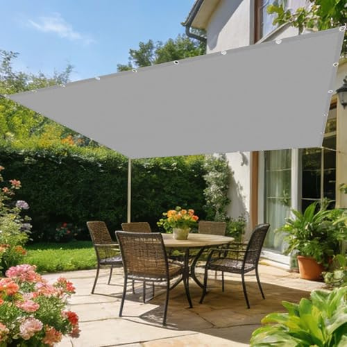 Vela Parasole 5 x 9 m Protezione Raggi UV Toldo con Protección Solar Robusto e Stabile per Esterno, Giardino e Terrazza, Piscina, Grigio Chiaro