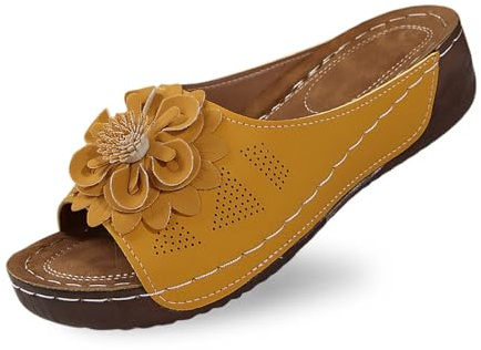 Sandali Donna Ortopediche Scarpe Estive Eleganti Comodi Antiscivolo Ciabatte Leggeri Morbido Pianta Larga Sandalo per Fascite Plantare Infradito Basso Spiaggia Doccia Gomma Pantofole