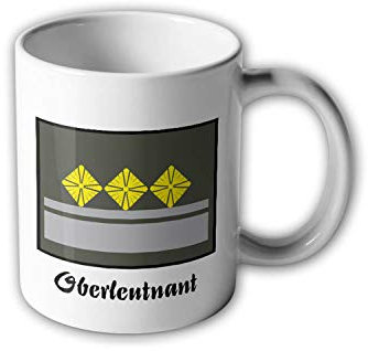 NVA UTV Oberleutnant Tasse Ostdeutschland Ossi Militär DDR Abzeichen Rang #30514
