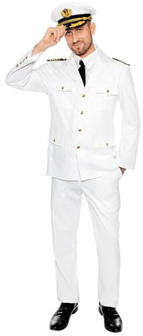 Maskworld Authentisches Kapitän Kostüm - Verkleidung Uniform Anzug für Seefahrer - Karneval Fasching & Halloween - Größe M-L