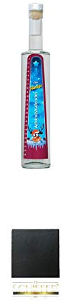 Der flüssige Adventskalender Elztalbrennerei Weis Haselnuss Spirituose 0,5 Liter + Schiefer Glasuntersetzer eckig ca. 9,5 cm Durchmesser
