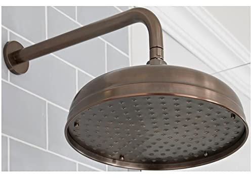 Milano Elizabeth Traditional 300mm Round Rainfall Shower Head Wall Mounted Arm - Bronze