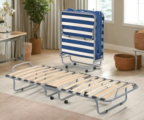 Talamo Italia - Klappbett Priscilla, orthopädisches und faltbares Einzelbett, 100 % Made in Italy, inklusive Matratze 80x190 cm