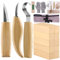 Strumenti per Intaglio del Legno - Fuyit 17 Pezzi Kit con Coltello a Uncino, Coltello da Frullare, Coltello da Dettaglio, Guanti Resistenti e 10 Pezzi di Blocchi di Legno