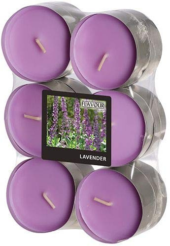 GALA Flavour by Maxi Duftlichte Ø 58 mm, 24 mm violett - Lavender 96921 Riesen-Teelichte Duftkerzen, 144 Stück