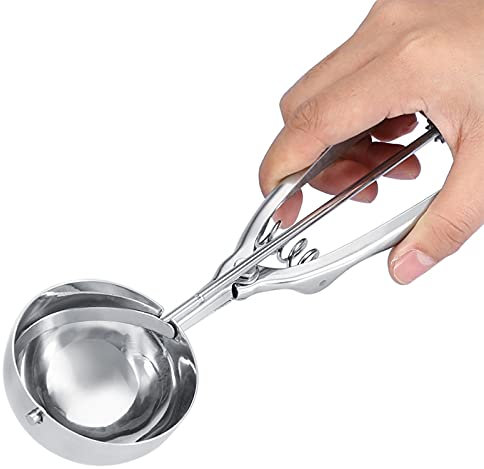 Edelstahl Eisportionierer Cookie Messlöffel Handbuch Mechanischer Auslöser Lebensmittel Messlöffel für Kuchen Keks Melone Sugur(6CM)