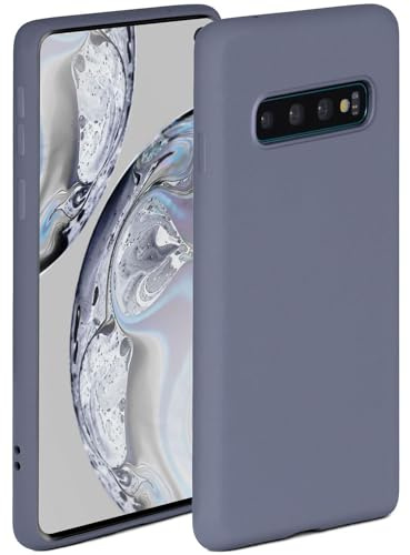 ONEFLOW Soft Case für Samsung Galaxy S10 Hülle aus Silikon mit Kameraschutz, Silikonhülle mit erhöhtem Schutz fürs Display, Backcover Schutzhülle, weiche Handyhülle, Blau Grau