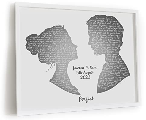 Any Song First Dance Wedding gifts, Anniversary gifts, Birthday or Valentine's Day Gift, Framed or Unframed Song Lyrics Print, Gifts for her gifts for him, 1st wedding anniversary,