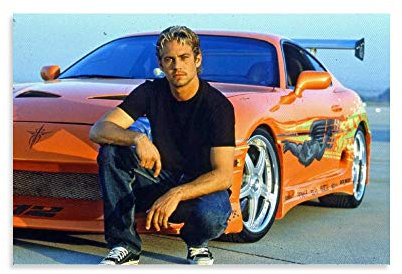 LIULANG Fast and Furious Wallpaper Paul Walker Poster dekorative Malerei Leinwand Wandkunst Wohnzimmer Poster Schlafzimmer Malerei 20x30inch(50x75cm)
