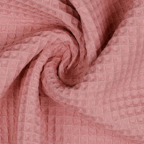 VmG-Store Waffelpique Meterware Waffel Stoff 100% Baumwollstoff Tex 100 (014 Rose, 50 x 150cm)