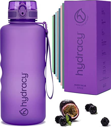 Hydracy Trinkflasche mit Fruchteinsatz - 2L Wasserflasche - BPA-freie Trinkflasche mit Zeitmarkierung Auslaufsichere Sportflasche - Kondensationsfrei für Sport und Outdoor