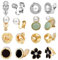 Defrsk 8 Pairs Clip-On Earrings for Women - Non-Pierced Rose Flower CZ Simulated Freshwater Pearl Twist Knot Hypoallergenic Jewelry for Girls