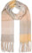 styleBREAKER Damen Web Strickschal mit buntem Karo Muster und langen dicken Fransen, warmer Winter, Stola 01017138, Farbe:Grau-Gelb-Beige