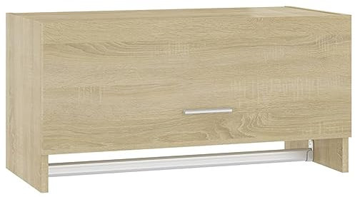 vidaXL Armario Ropero Guardarropa Percha Dormitorio Habitación Muebles Mobiliario Estantes Organizador Contrachapada Color Roble Sonoma 70x32,5x35cm