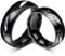 ANAZOZ 2 Stück Ringe Schwarz Partner Partnerring Paar für Damen Herren Edelstahl Welle Twisted Augen Zweigen Blätter Konkav Gewölbt Zirkonia Personalisiert Gravur