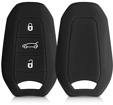 kwmobile Autoschlüssel Silikon Hülle kompatibel mit Opel 3-Tasten Smartkey Autoschlüssel Keyless Go - Schlüsselhülle in Schwarz