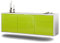 Dekati Lowboard Gütersloh hängend (136x47x35cm) Korpus weiß matt | Front Hochglanz Grün | Push-to-Open