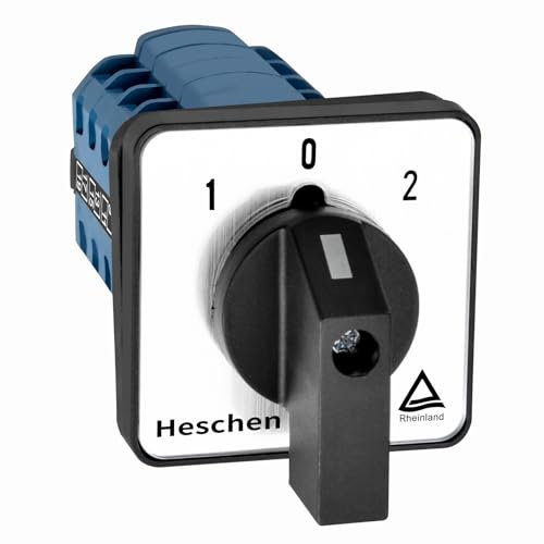 Heschen Interruttore di cambio camma rotante universale SZW26-20/D505.5, 660 V 20 A, ON-OFF-ON, 3 posizioni, 5 fasi, 20 terminali, CE