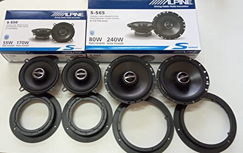 Spare Parts Kit haut-parleurs Alpine série S-S65 + série S-S50 pour Mercedes Classe B W245 Avant et Arrière avec adaptateurs et supports