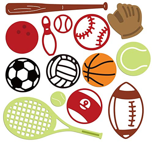 GLOBLELAND Stanzschablonen Ball Metall Schneiden Schablonen Basketball Volleyball Fußball Tennisball und Baseball Stanzformen für Kartenherstellung und DIY Scrapbooking Dekor