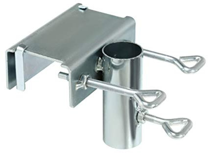 Sonnenschirmhalter Balkongeländer Sonnenschirmhalter aus Edelstahl für Balkongeländer rund und eckig Schirmhalterung Regenschirmhalter Klemme Gartenschirm Befestigungsclip für Schirme (Silber)