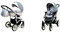 BabyLux White Lux 2-in-1 Baby Kinderwagen Tief und Kinderwagen mit Zubehör Verstellbar und faltbar Aluminium Konstruktion Wasserdicht Nicht abnehmbare Räder Ocean Blue