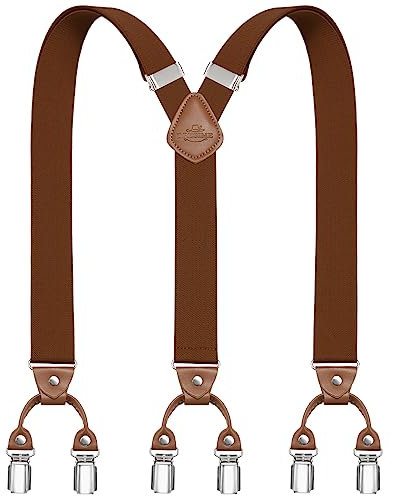 Dresime Hosenträger Herren Hosenträger für Hosen mit 6 starken Metallclips, Y-Rücken verstellbare Hosenträger Hosenträger Heavy Duty elastische Herren Hosenträger