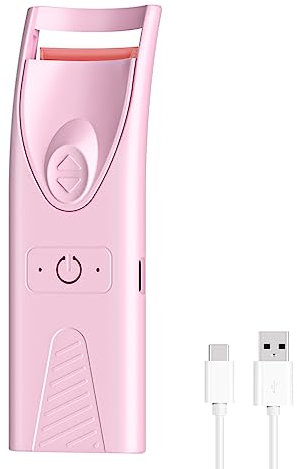 Smiling Shark Wimpernzange Beheizbar, Elektrische Wimpern Curler Mini Wiederaufladbarer Schnelle Erwärmung Perfektes Geschenk für Frauen, Wimpernzange-Elektrische-Beheizbare-Eyelash-Curler (Rosa)