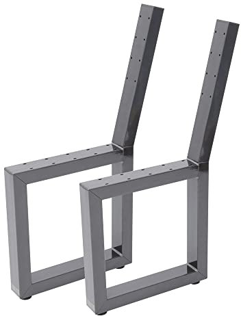 Bankgestell Sitzbank Bank Stuhl Esstisch Sitzecke Metall DIY Gestell Gartenbank (2er-Set, Stahl Klarlack)