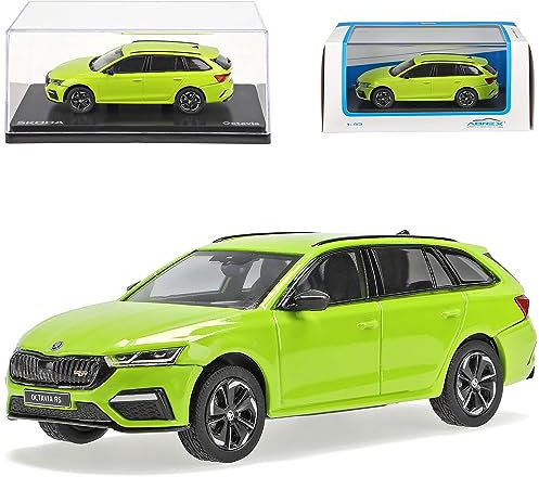 alles-meine.de GmbH Skod. Octavia IV RS Kombi Mamba Grün Modell Ab 2019 1/43 Abrex Modell Auto mit individiuellem Wunschkennzeichen