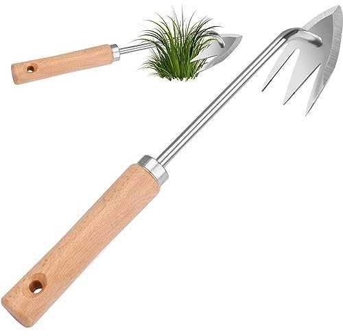 Fopytu Unkrautzielwerkzeug Unkraut Puller Garten Rake Klaue Unkrautentferner Werkzeug Hacke Handgartenwerkzeuge Handbuch Unkraut Werkzeug Garten Unkraut Tool Mit Holzgriff