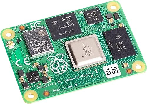 Módulo de computación Raspberry Pi 4 4 GB RAM eMMC 0 GB (Lite) placa única (CM4104000) 64 bits 1.5 GHz procesador Quad-Core Bluetooth 5.0 WiFi de doble banda (Raspberry Pi oficial original)