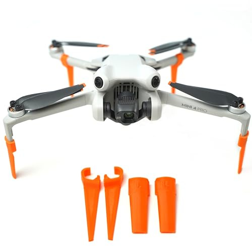 Landefüße, Landegestell, Fahrwerk kompatibel mit Mini 4 Pro Drohne, Zubehör (Mini 4, Orange)