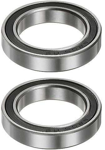 QUARKZMAN 2Stk 6805-2RS Kugellager Rillenkugellager Bearing Tief Rillenkugel Lager 25mm Bohrung 37mm AD 7mm Dick Chrom Stahl ABEC5 Doppelsiegel Lager für Motoren Pumpen Förderer